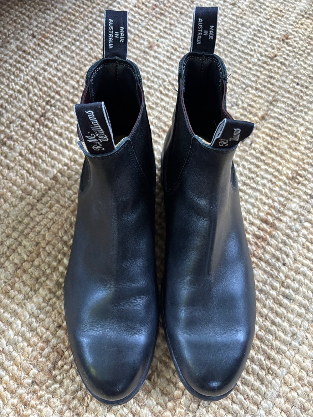 R.M. Williams Black Leather Chelsea Boots